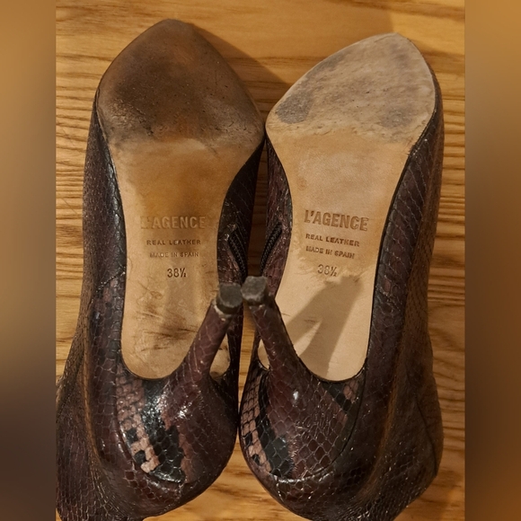 L’agence Aimee Brown Snake Skin Boho Indie Kitten Boot Heel Shoe SZ 8 - Picture 6 of 8